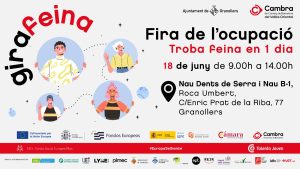 Cartell de la Fira GiraFeina 2025 de Granollers amb informació de data, hora i ubicació